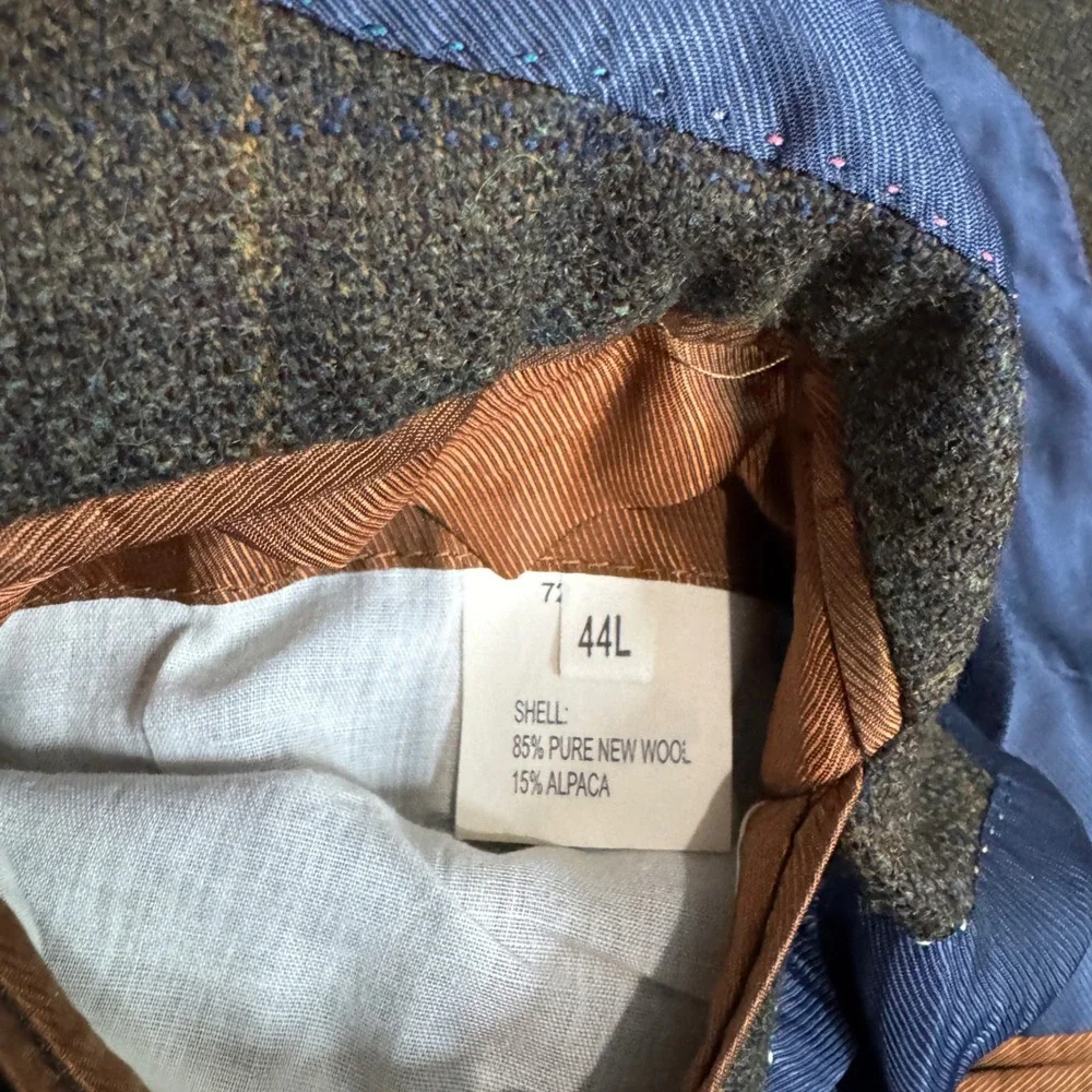 Alexander‎ Julian Mens American Modern Blazer Jacket Wool Alpaca Plaid 44L